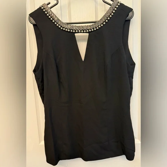 Embellished Black Sleeveless Top - Picture 1 of 2